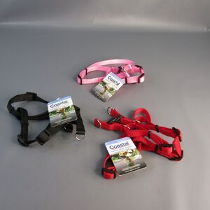 Coastal Pet Comfort Wrap Adjustable‎ Nylon Dog Harness Lot of 3 S Black Red Pink